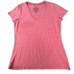 Patagonia V-Neck T-Shirt Pink Organic Cotton Blend Top Basic Tee Womens XL